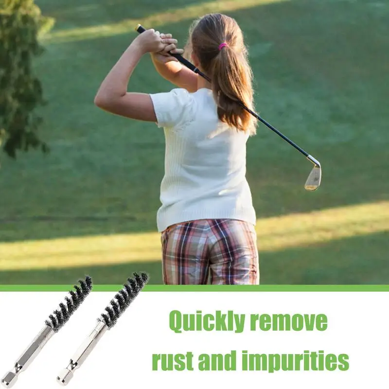Golf Club Scrubber Golf Shaft Ferrules Brush Set Of 2 Electric Drill Cleaning Tool Polishing Stainless Steel For Women Men