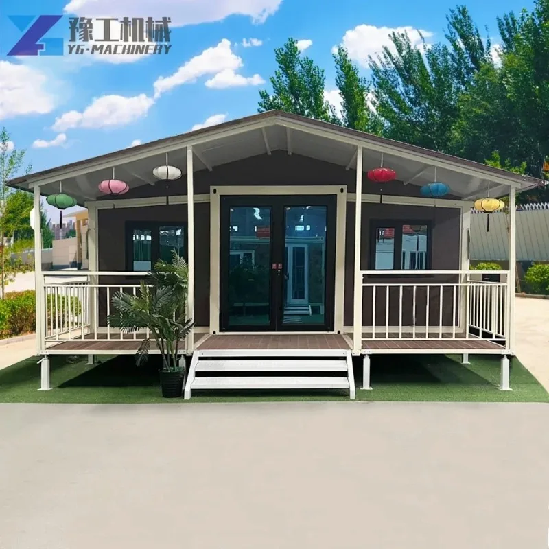 YG Customized Tiny House New Waterproof 20/30/40ft Prefab Cabin Steel Frame Home Expandable Container House With Balcony