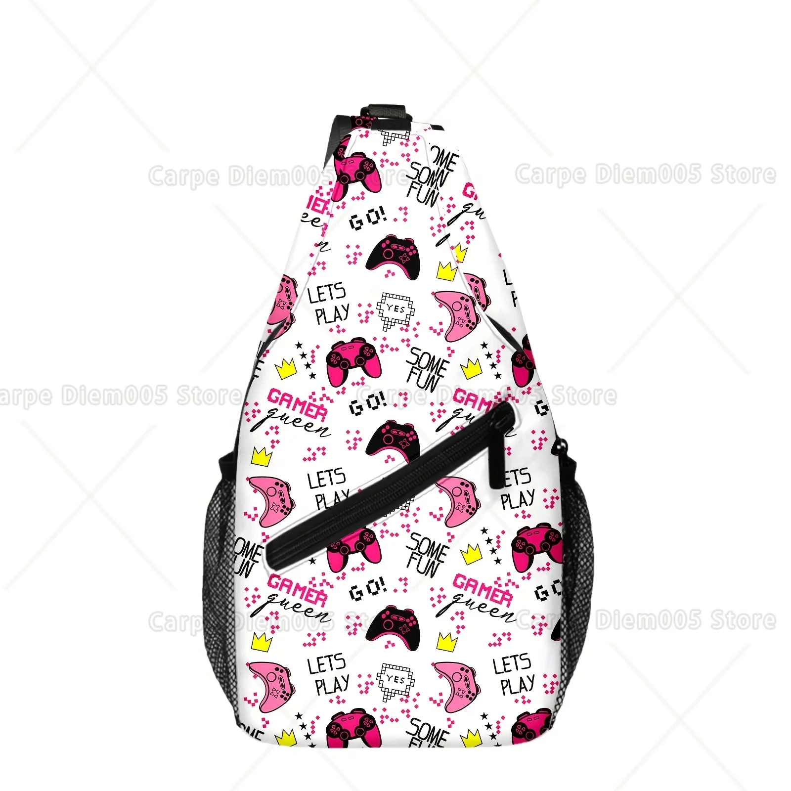 

1 шт. повседневный рюкзак с принтом игрового контроллера — регулируемый ремень, большая вместимость, сумка на молнии в уличном стиле