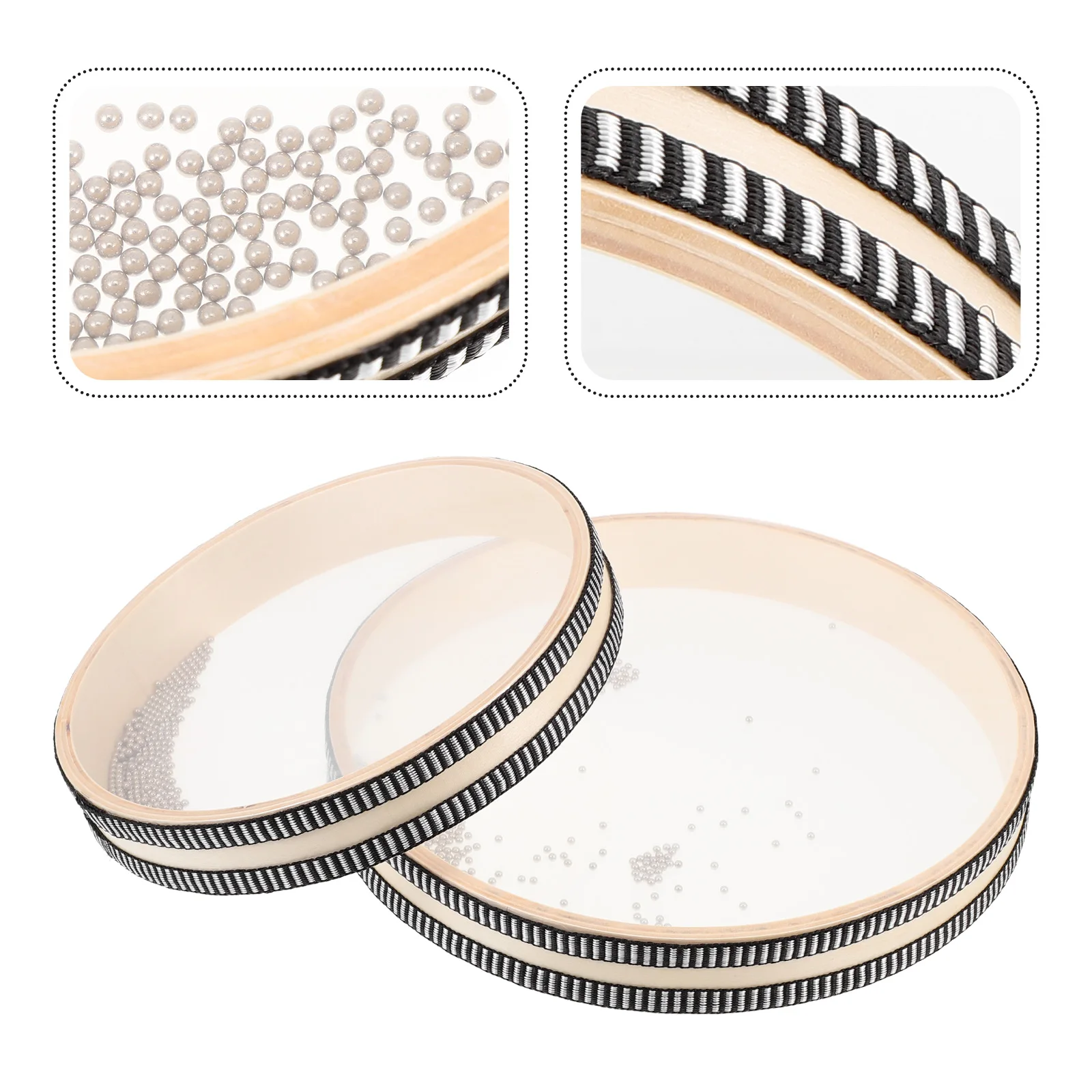 

2 Pcs Sea Wave Drum Hand Drums Music Ocean Musical Instruments Wood