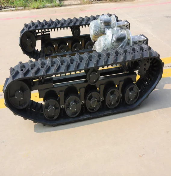 Rubber track chassis for all terrain robot agricultural machinery