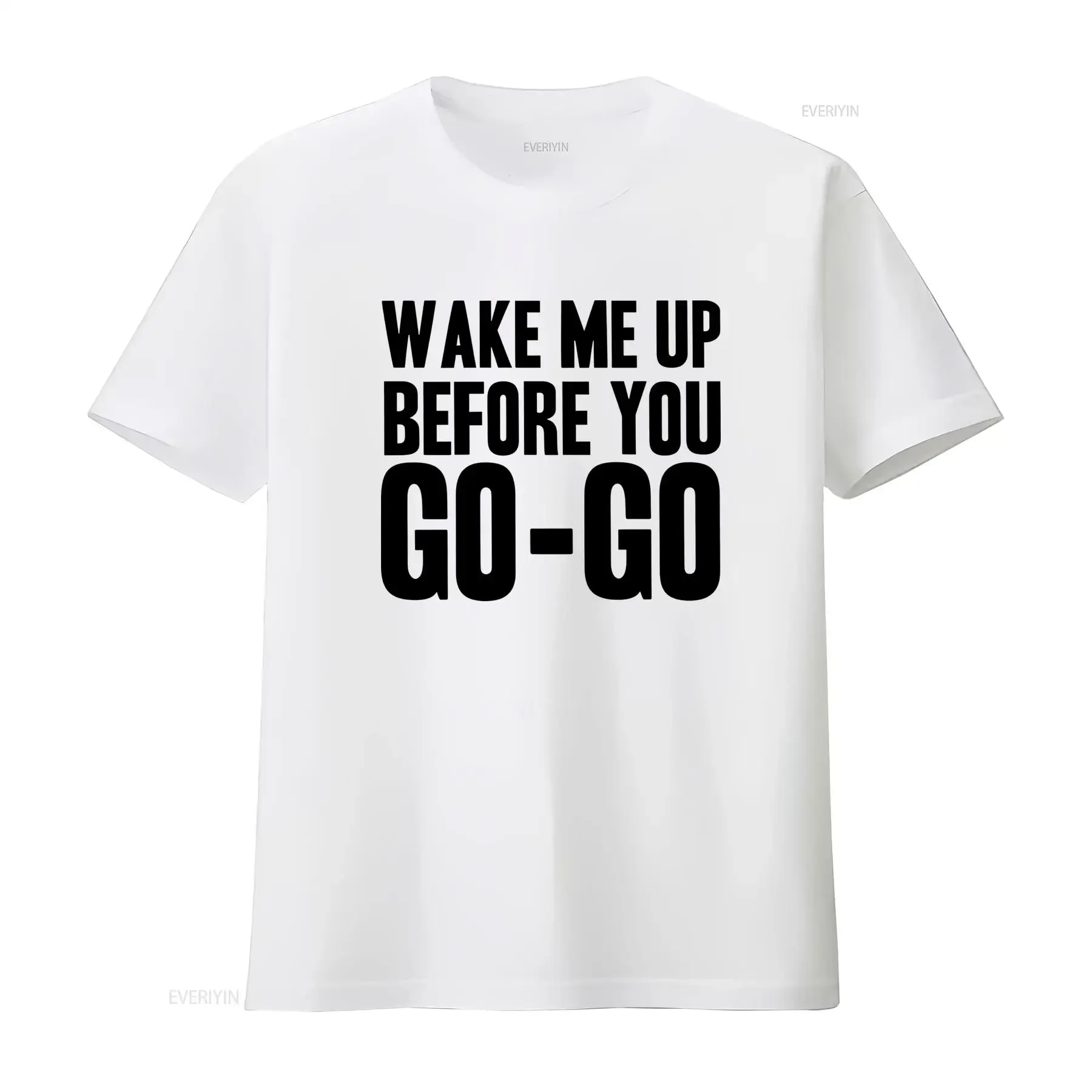 Men'S Funny Wake Me Up Before You Go T Shirt Text on Casual Round Neck for Parties Attire Weekend Outfits Humorous vintage