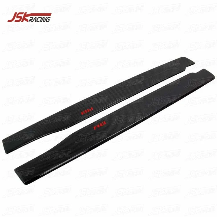 OEM STYLE CARBON FIBER DOOR SILL SCUFF PLATE WITH RED LOGO FOR 2008-2015 R8 V8 V10