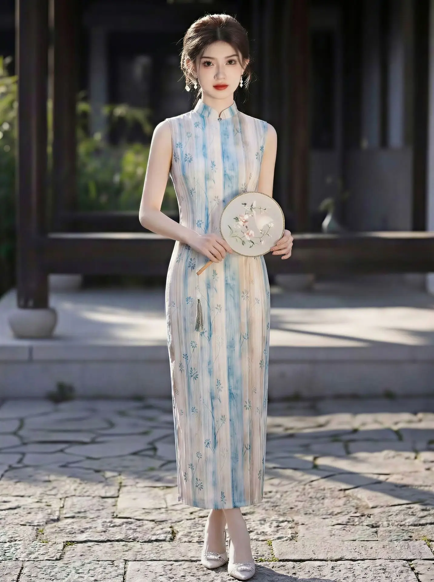 robe-cheongsam-qipao-traditionnelle-chinoise-sans-manches-a-rayures-florales-style-ethnique-vintage-pour-femme-vetements-streetwear