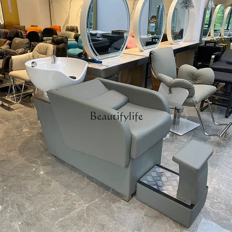 Light Luxury Shampoo Chair Hair Saloon Dedicated Lying Half Flushing Bed