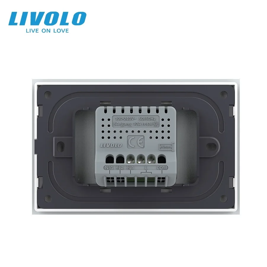 

Диммер Livolo по стандарту США, из закаленного хрустального стекла, с регулировкой яркости, сенсорное управление, как на смартфоне.