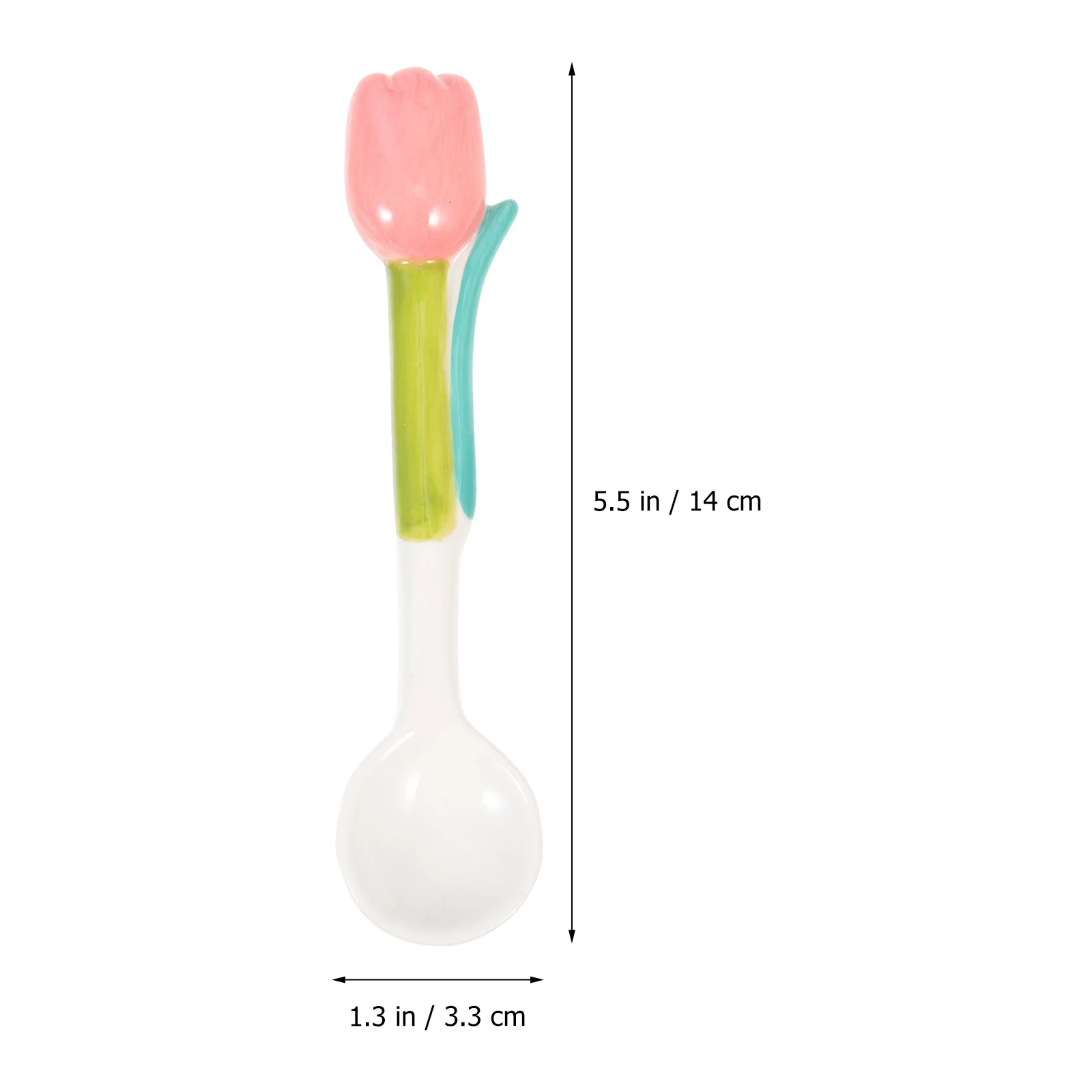 

2 Pcs Spoons Tulip Shaped Food Convenient Lovely Rice Mixing Accessory Pink Portable Coffee