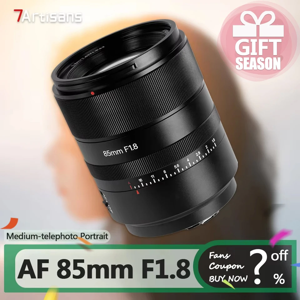 7artisans AF 85mm F1.8 Full Frame Autofocus Mirroless Camera Lens for Portrait Photography with Sony E Mount A6000 A7RIII ZVE-10