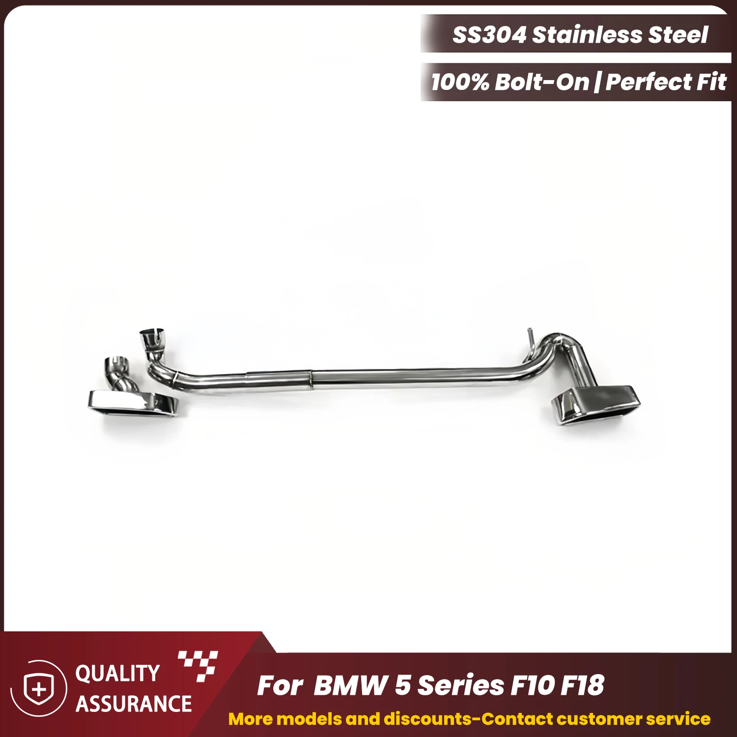 

Single to Dual Exhaust ECCF Stainless Steel for BMW 5 Series F10 F18 Race Sound Plug & Play OEM Warranty Friendly