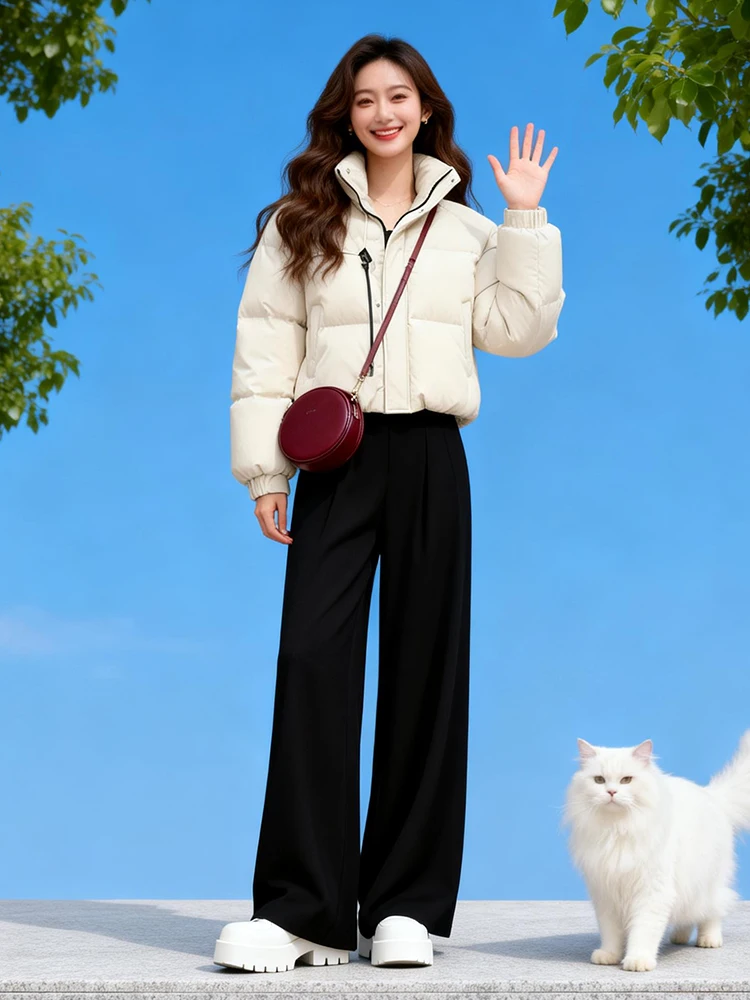 Thiened Fce Warm ort down Jaet Feminino Inverno Novo Sle Desgaste Diário Longo Casaco de Algodão Sve Coreano Sle Loose Fit