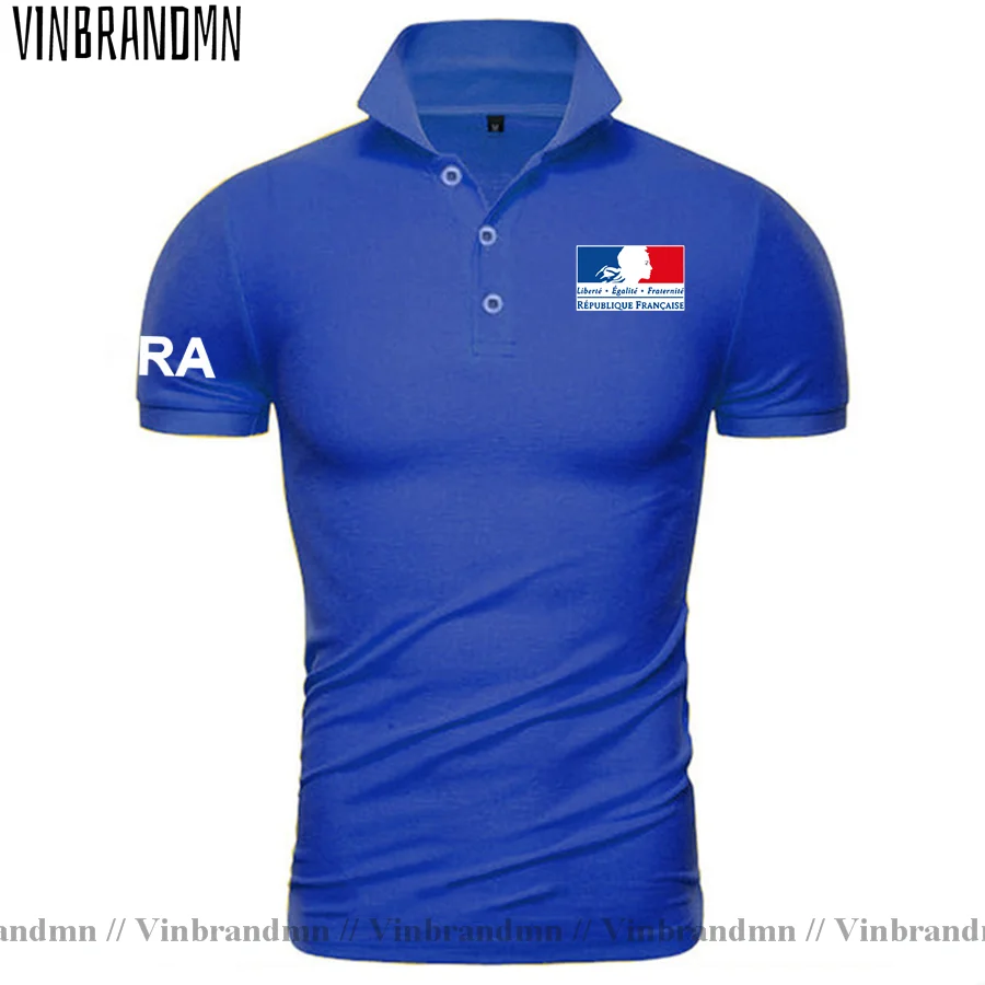 France French Republic FRA FR Polo Shirts Men Short Sleeve New Brand Shirt Country Flag Design 100% Cotton Polo Shirt Hot Sale