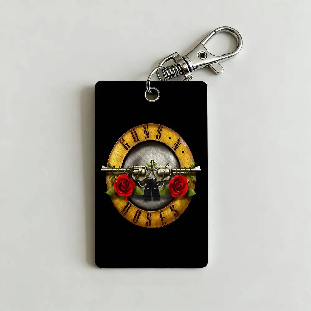 Band G-Guns N R-Roses Card Holder Keychain Badge Holder Card Pass Hang Rope Lariat Lanyard for Key Rings Accessories Gift