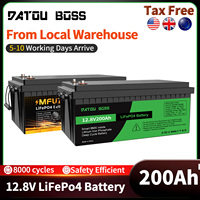 MFUZOP LiFePO4 200Ah 12V Lithium Battery with Over 10 Years Life and Max. 15000 Cycles, 2560Wh Load Performance, 100A BMS