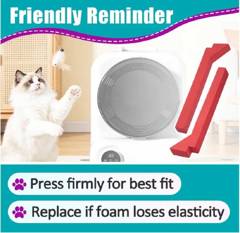 2 Pcs Red Foams Compatible with Els Self-Cleaning Litter Box, Anti-Leak Foam Strips to Prevent Litter Spills,