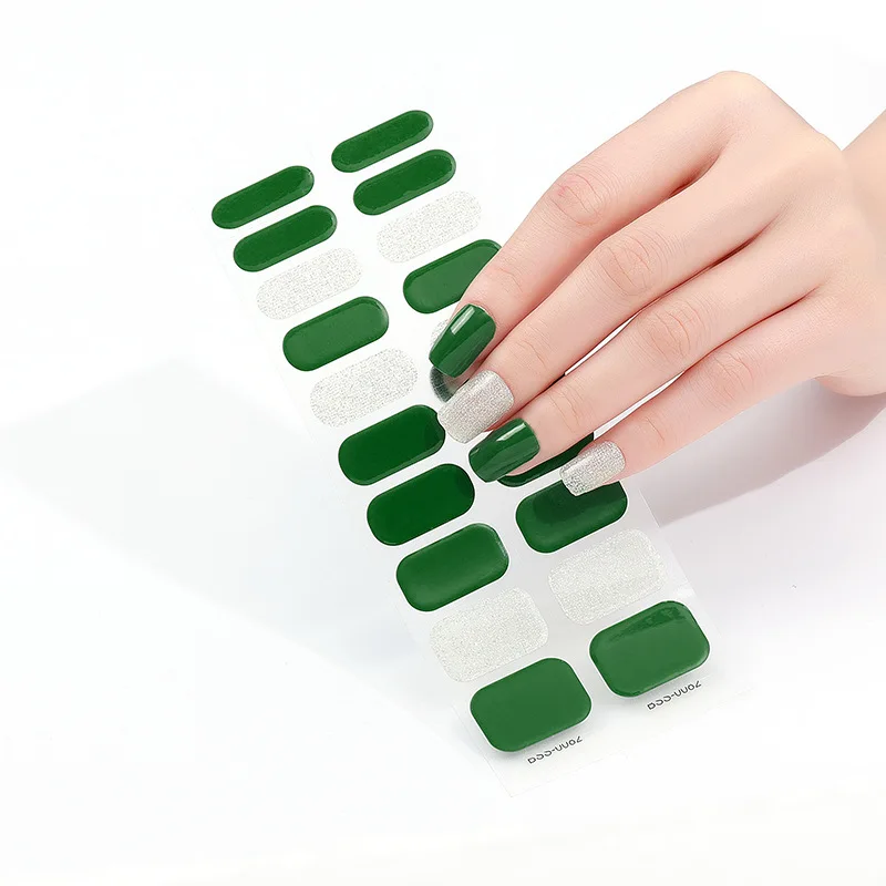 20PCS Semi Cured Gel Nail Foil Set for UV Lamp Rhine Blue Manicure DIY Scallion Powder Stamping Nail Art Decorations