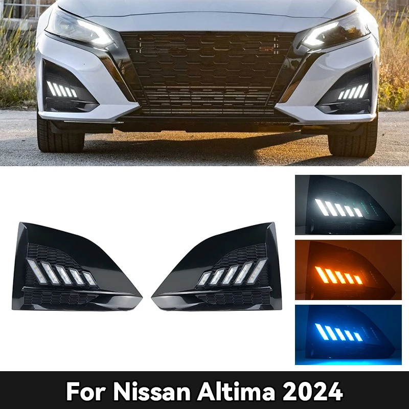 

For Nissan Altima Teana 2024 2025 Led DRL Daytime Running Light Turn Signal Fog Lamp Cover Auto Car Accessories 12V