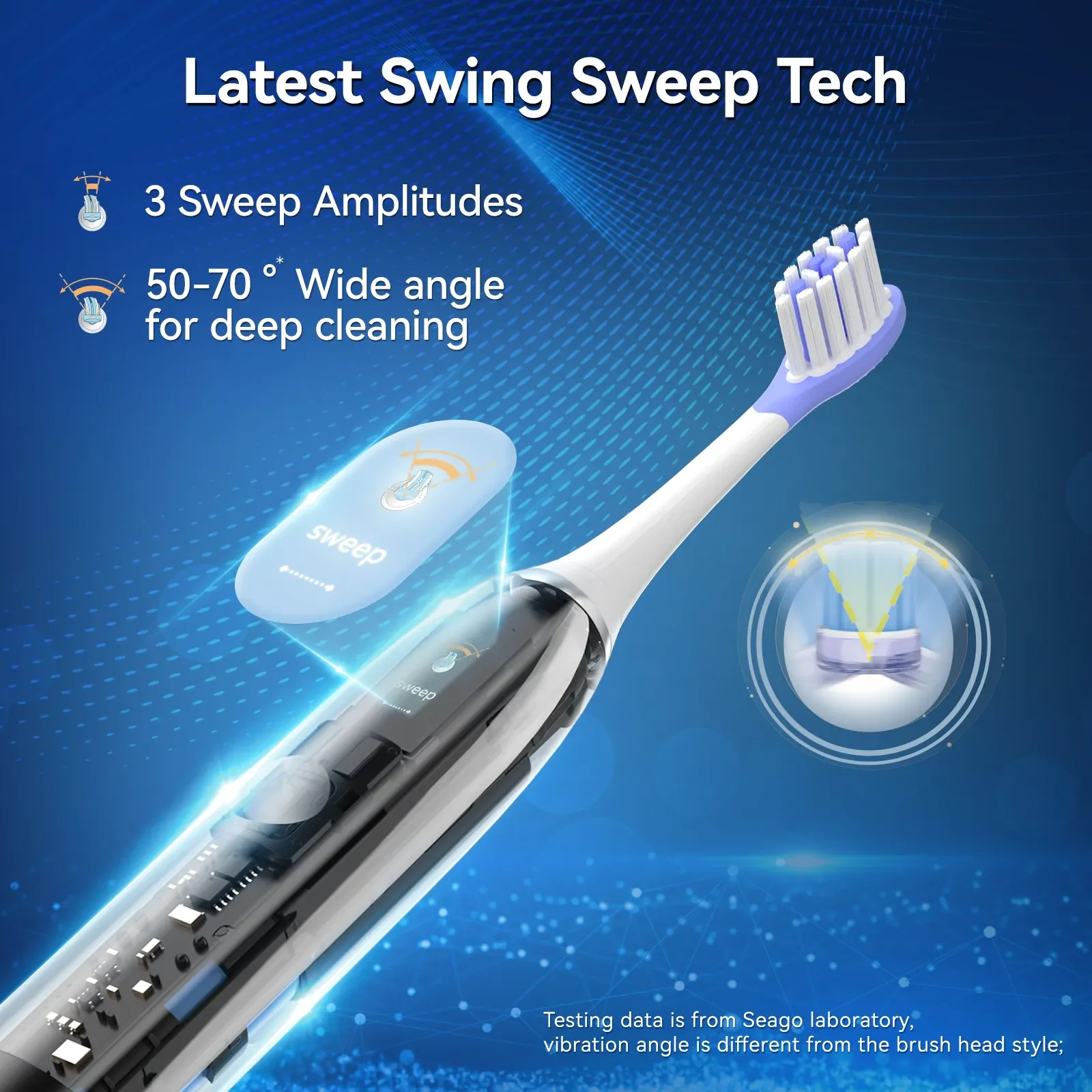 SG2773 2024 LED Display Sweep Vibration Rechargeable Pressure Sensor Electric Sonic Toothbrush for adults
