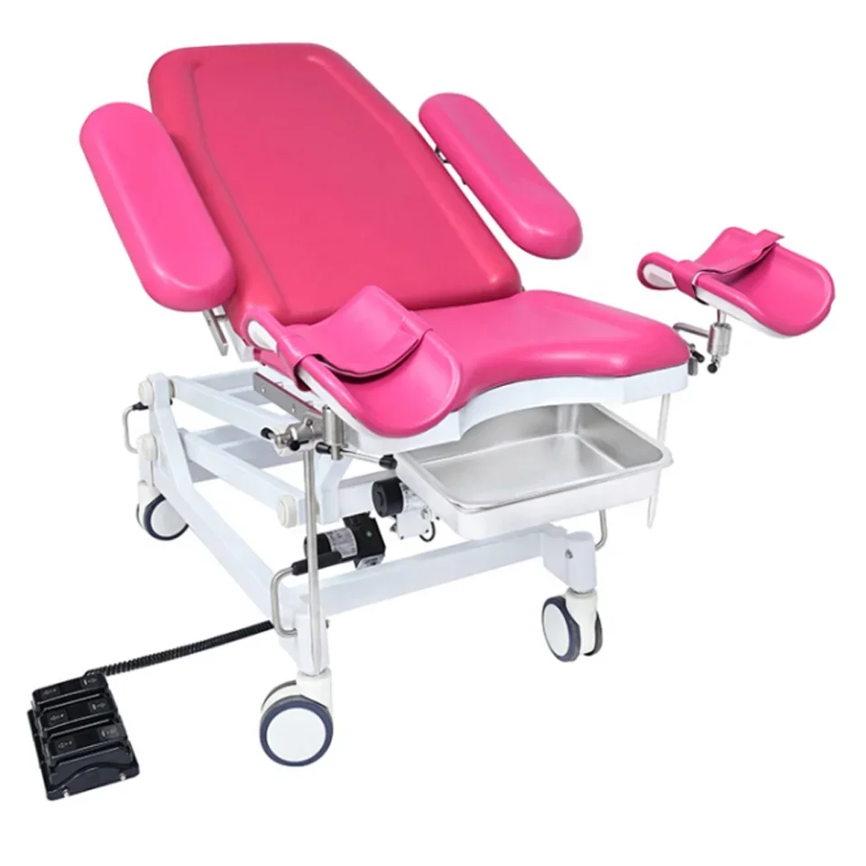 Medical Gynecological Exam Surgical Table Electric Gynaecology Checking Bed With Stirrups