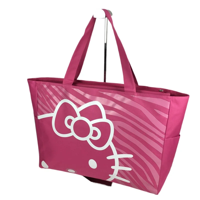 

Saniro Hello Kitty холщовая сумка для женщин и девочек, водонепроницаемая складная сумка на плечо большой вместимости, дорожная покупка, ежедневное использование