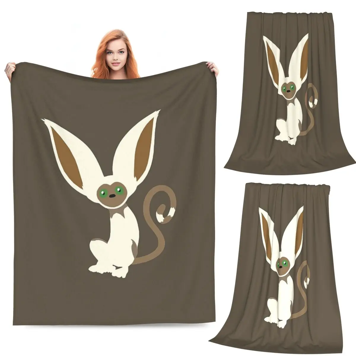 

Momo Avatar The Last Airbender Blanket Fleece Sofa Multi-function Throw Blankets for Home Bedroom Travel Throws Bedspread Quilt