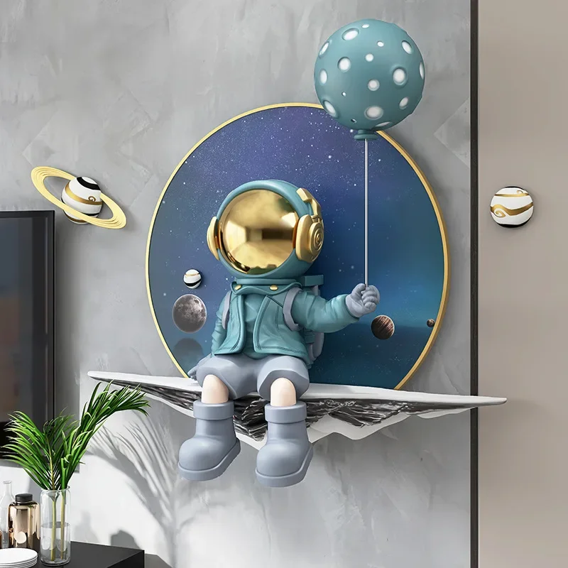 Three-dimensional Astronaut Living Room Decorative Painting Light Luxury Modern High Grade Mural Sculpture Crafts Wall Art