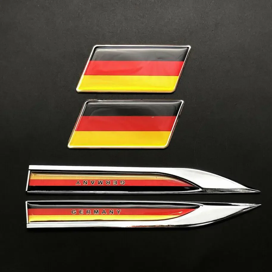 

4pcs Gemany German Flag Car Trunk Fender Emblem Skirts Badge Decals Sticker