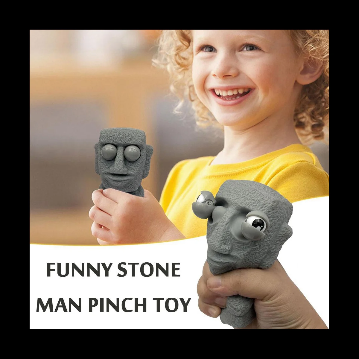 

Creative Adult Pinch Stressless Reduce Toys Pop Eye Rock Man Pinch Children's Toy Squeeze vent Googly Eye Rock Funny Stone Man