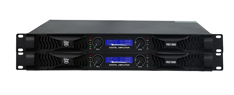 Audio Line Array Professional Digital Power Amplifier Manufacturer with Display Class D Bar 1U High-power Two-channel 2300 Watts