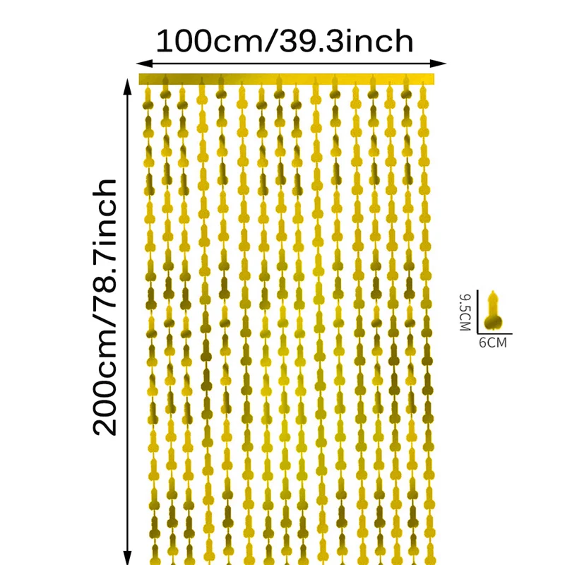 1 حقيبة 1x2 متر احباط ويلي القضيب هامش الستائر راية الدجاجة ليلة العازبة حفلة جارلاند خلفية دش الزفاف ديكور الزفاف
