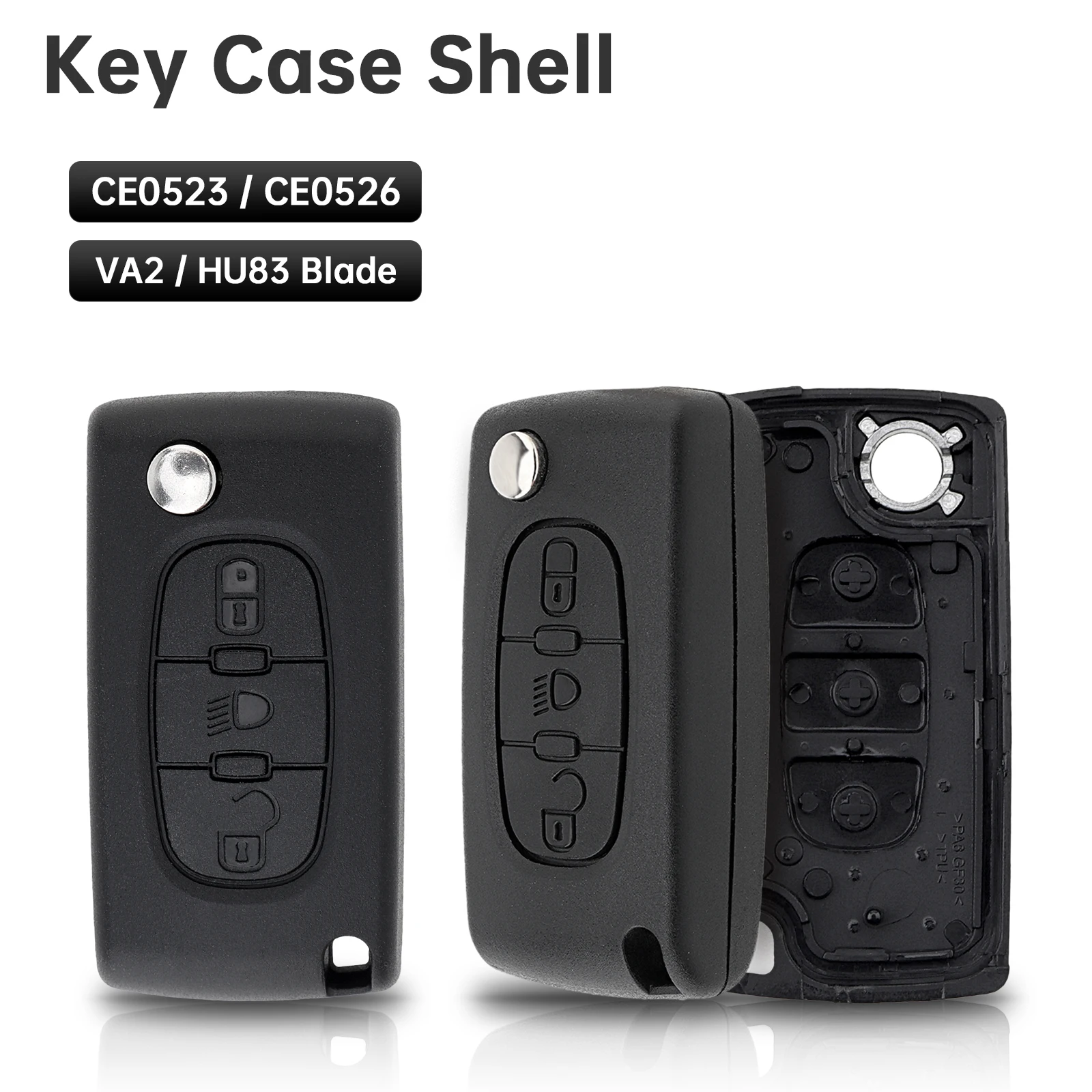 2/3/4 Buttons Car Replacement Flip Key Fob Case Fit for Peugeot 207 307 308 407 607 807 Citroen C2 C3 C4 C5 C6 Car Key Shell