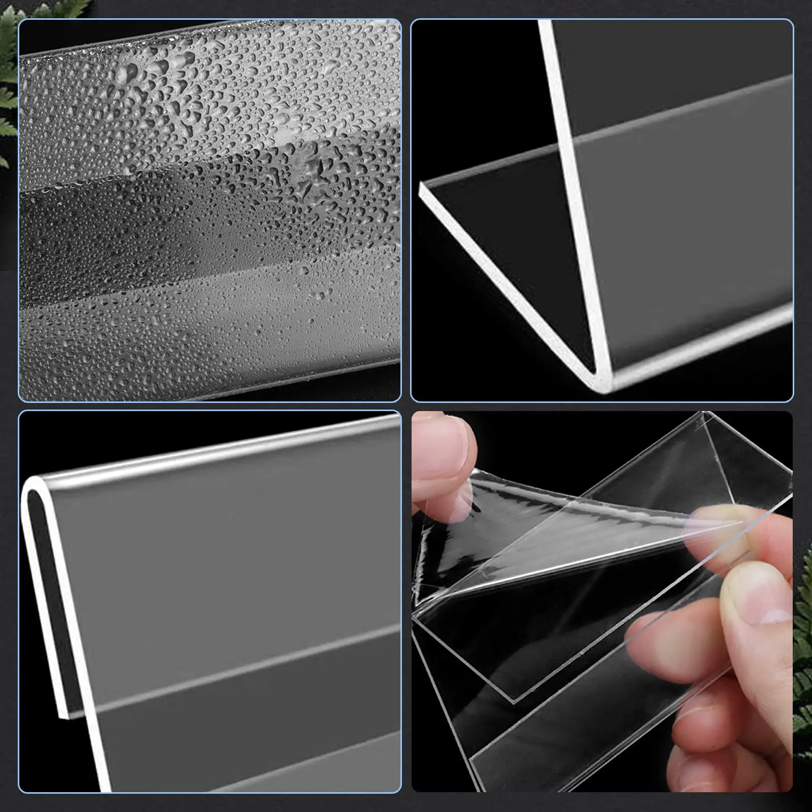 10 قطعة علامة الاكريليك عرض حامل مكافحة الأعلى تقف ملصق رفوف 9x6 سنتيمتر واضح بطاقة السعر علامة كليب البلاستيك رفوف التسمية الصغيرة