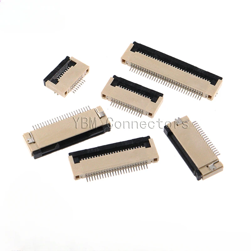 10pcs 0.5mm 1.0mm Pitch FPC FFC Under Clamshell Socket Flat Cable Connector 4P/5P/6P/8P/10P/12P/14P/16P/20P/22P/24P/30P/34P/40P