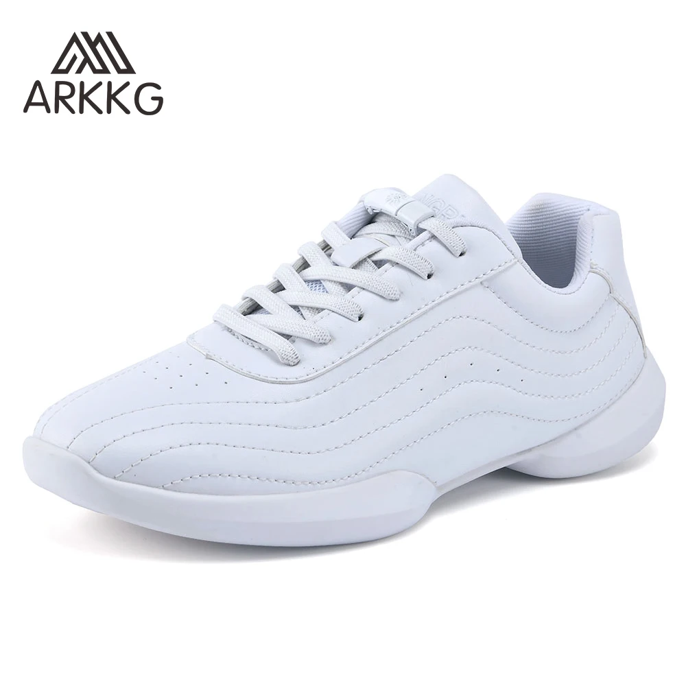 ARKKG New cheerleading shoes children's dancing shoes competitive aerobics shoes casual shoes women's white jazz sneakers.