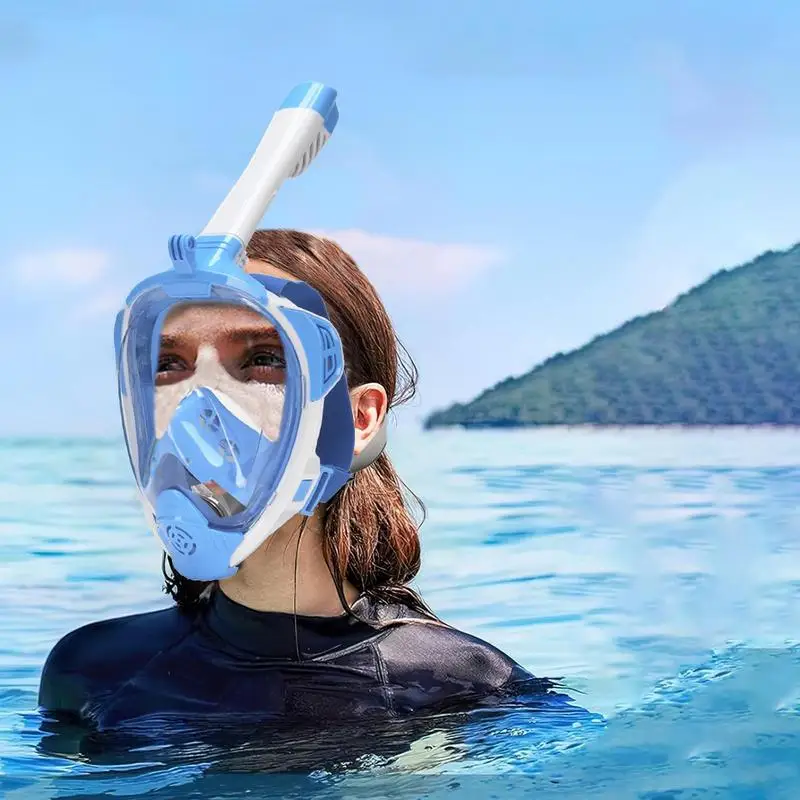 Snorkeling Diving Mask Underwater Scuba Anti-Leakage Full Face Snorkel Mask Anti Fog Goggles For Kids Adult Swimming Equipment