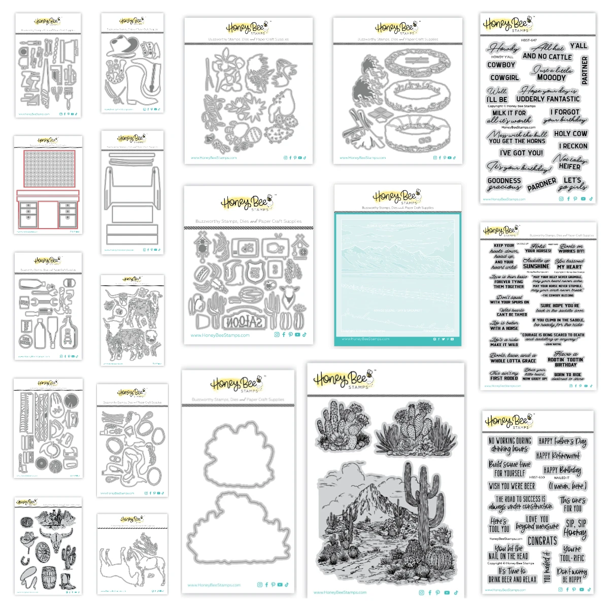2025 New Western Wear Saddle up Tool Box Dies Stencils Word Sentiment Stamps and Dies Mold DIY Blooms Greeting Card Scrapbooking