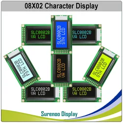 58*32MM 8*2 0802 8X2 Character LCD Module Display Screen LCM with Yellow Green Backlight Or Blue Color