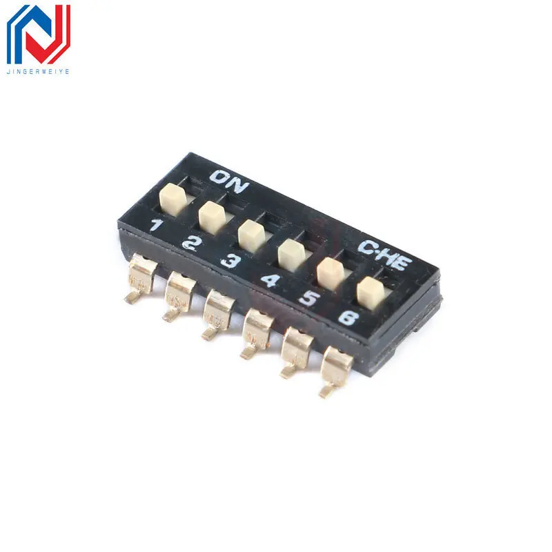 Slide Type SMT SMD Dip Switch Toggle 2.54mm 2Row 4Pin 2 Position/8 Pin 4 Position/ 16Pin 8 Position black Switch Gold Plated Pin