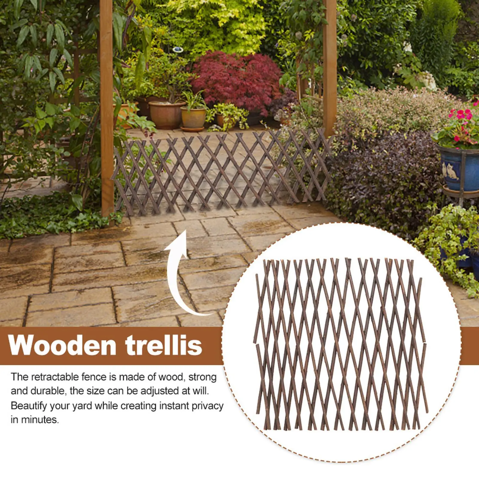 Expanding Wooden Garden Fencing Trellis Lattice Fence Panel for Dogs Pets