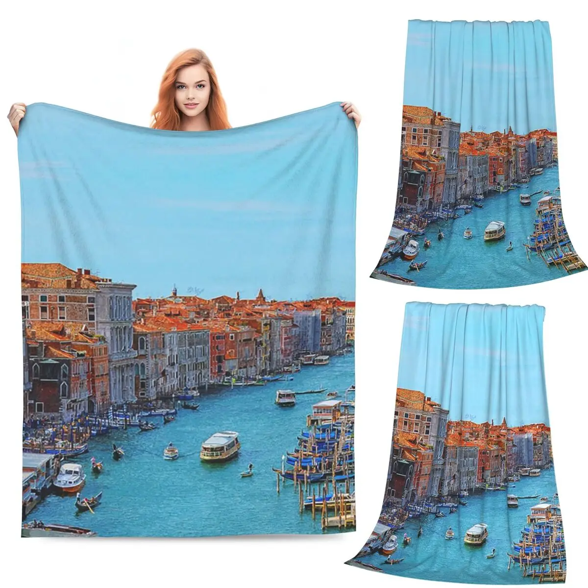 

Лодки, Гондола, Венеция, Италия, одеяла, флисовое одеяло для дивана, теплое одеяло для дивана, постельные принадлежности, дорожные пледы, покрывало, одеяло