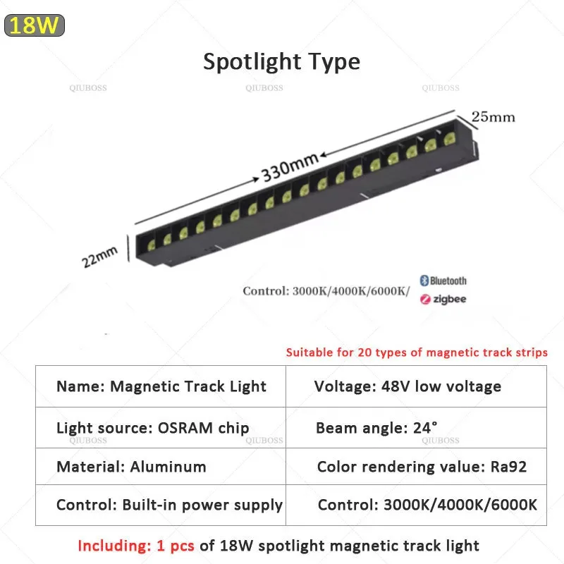 2.0 type Smart Magnetisch Track Light Tuya Zigbee 3.0 DC48V LED Downlight Spot Flood Grille Lampen Modern Home Woonkamer Zwart ﻿
