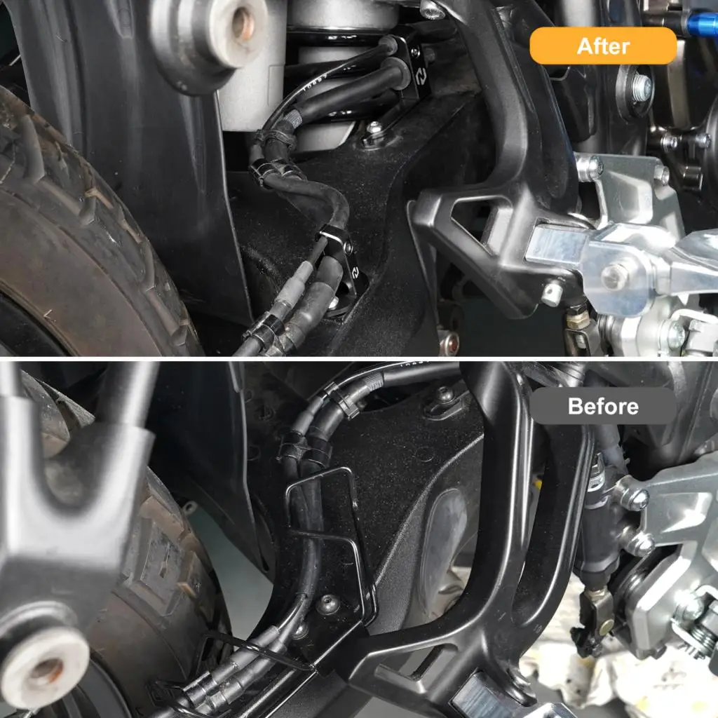 For Yamaha Tenere 700 Rear Brake Line Hose Snap Clamp Tenere 700 T700 XTZ 700 2019-2024 Rally Edition 2020-2023 2024 World Raid view 3