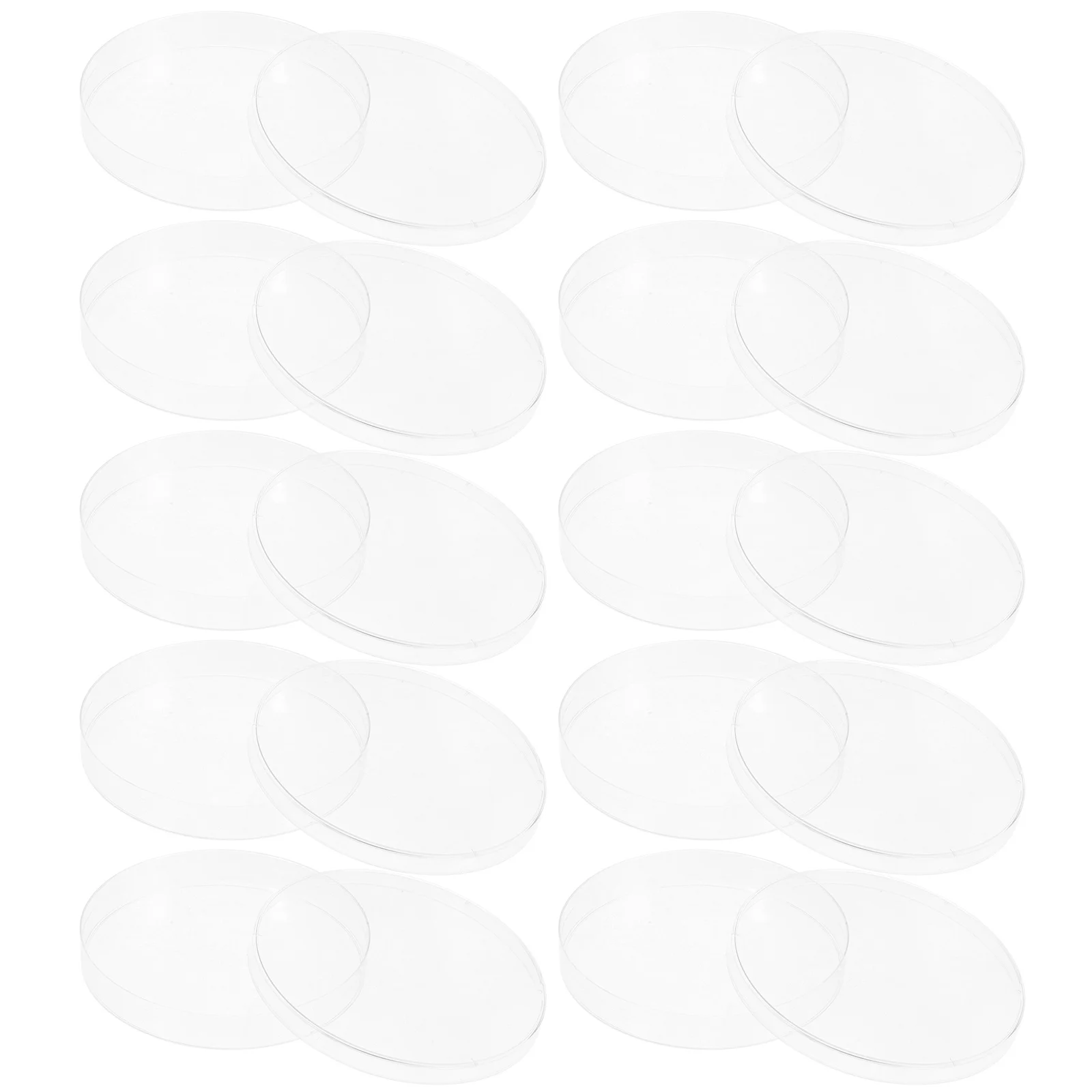 10 قطعة أطباق الثقافة الواضحة أطباق أجار مستديرة للفطر ارتداء حامل الكيمياء البلاستيكي المقاوم للغطاء أطباق الثقافة