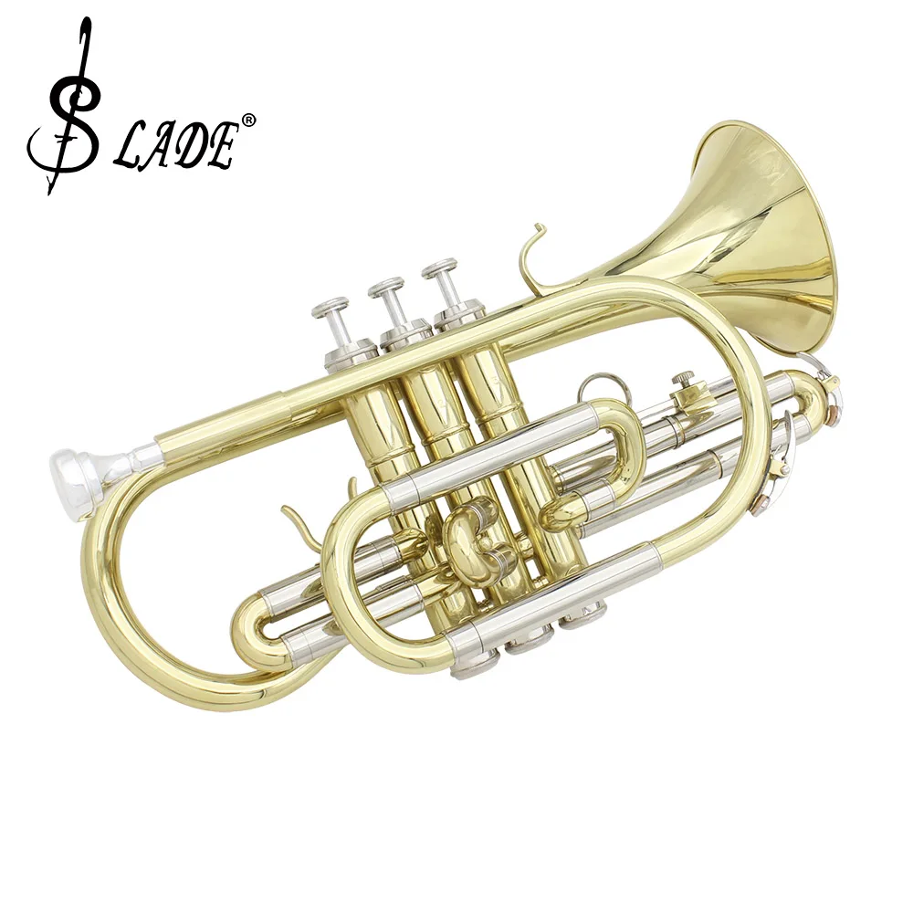 SLADE Bb Cornet Лак Золотой B-Tone Рог Профессиональный латунный инструмент Корнет для студентов/початковщиков Экзамены выступлений