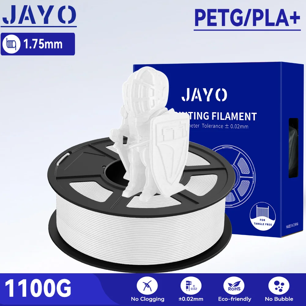 

Нить для 3D-принтера JAYO PETG/Pla Plus 1,75 мм +/-0,02 мм, нить для 3D-принтера 1100 г, аккуратно намотанная PLA для 3D-принтера