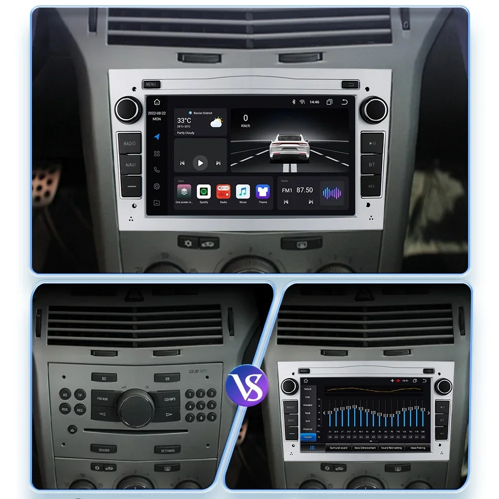 2Din Android 13 Car Stereo For Opel Vectra C Zafira B Corsa D C Astra H G Jvivaro Meriva Radio Multimedia Navigation Head Unit