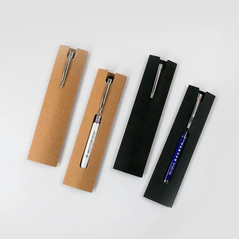 40Pcs Pen Box Gift Sleeve Packaging Single Fountain Holder Pouch Sleeves Ballpoint Cardboard Empty Case Paper Kraft