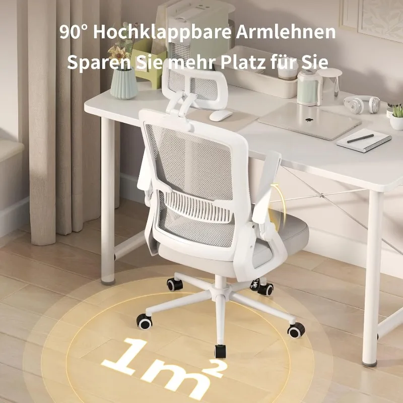 Naspaluro Ergonomic Office Chair Desk Chair with Headrest Lumbar Support Breathable Mesh Cover recliner Computer 360 ° Swivel