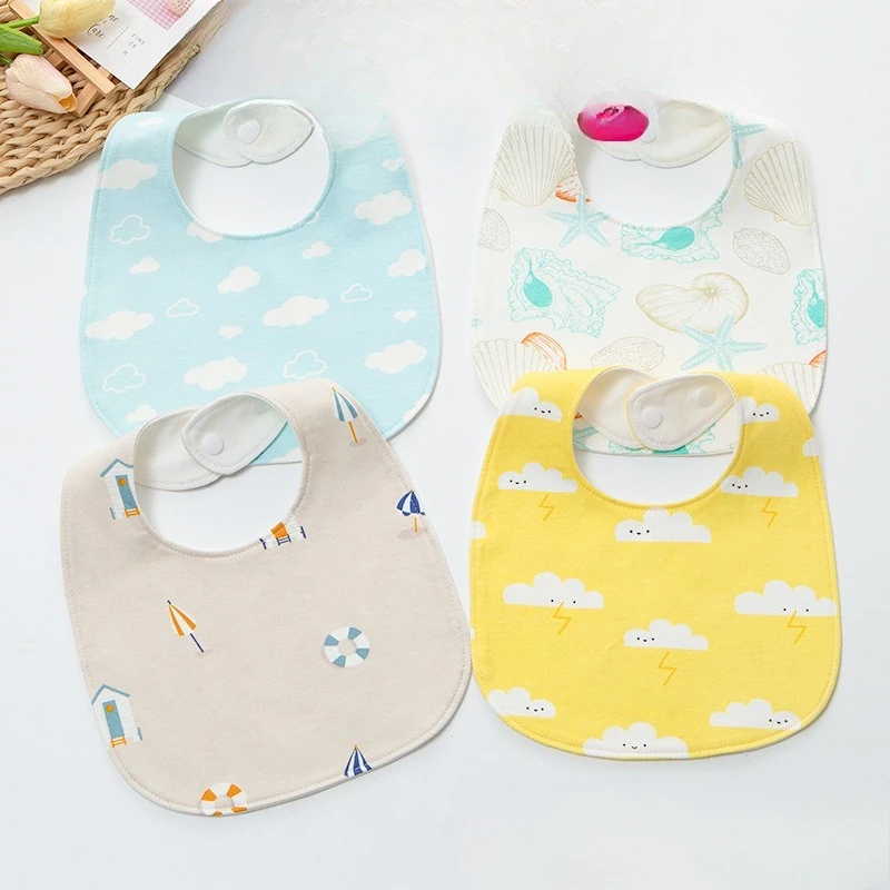 Baby Bibs U-shaped Drool Bibs Cartoon Children Eating Feeding Tool Baby Soft Cotton Waterproof Spitting Milk Thicken Burp Cloths