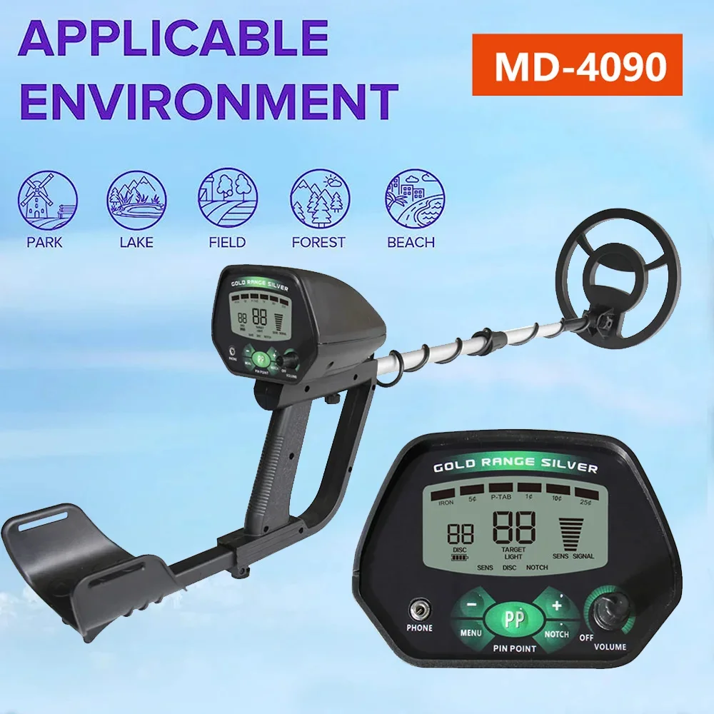 High Accuracy Professional MD-4090 Underground Metal Detector LCD Metal Detector With Memory Function Backlight Adjustable