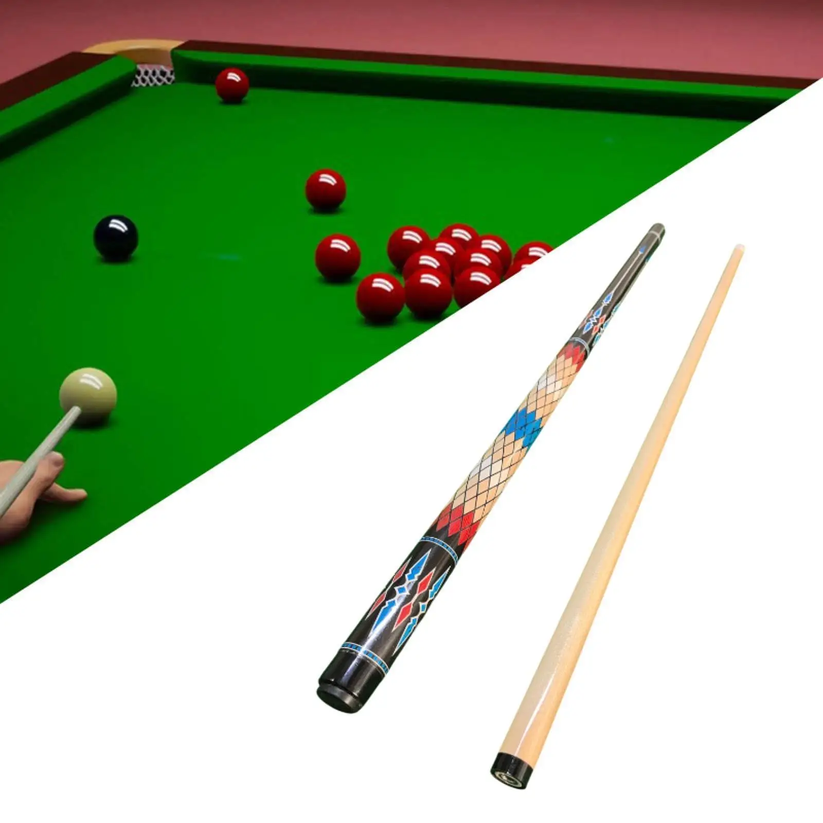 

Billiard Cues Stick 57" Cue for Pool Table Lightweight Portable Billiard Bar Professional Maple Wood 2 Shaft for Beginners